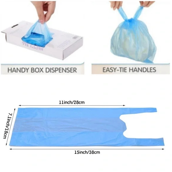 NEW 1200 Baby Disposable Diaper Nappy Waste Scented Baby Powder Bags Tie Handle - Picture 6 of 7